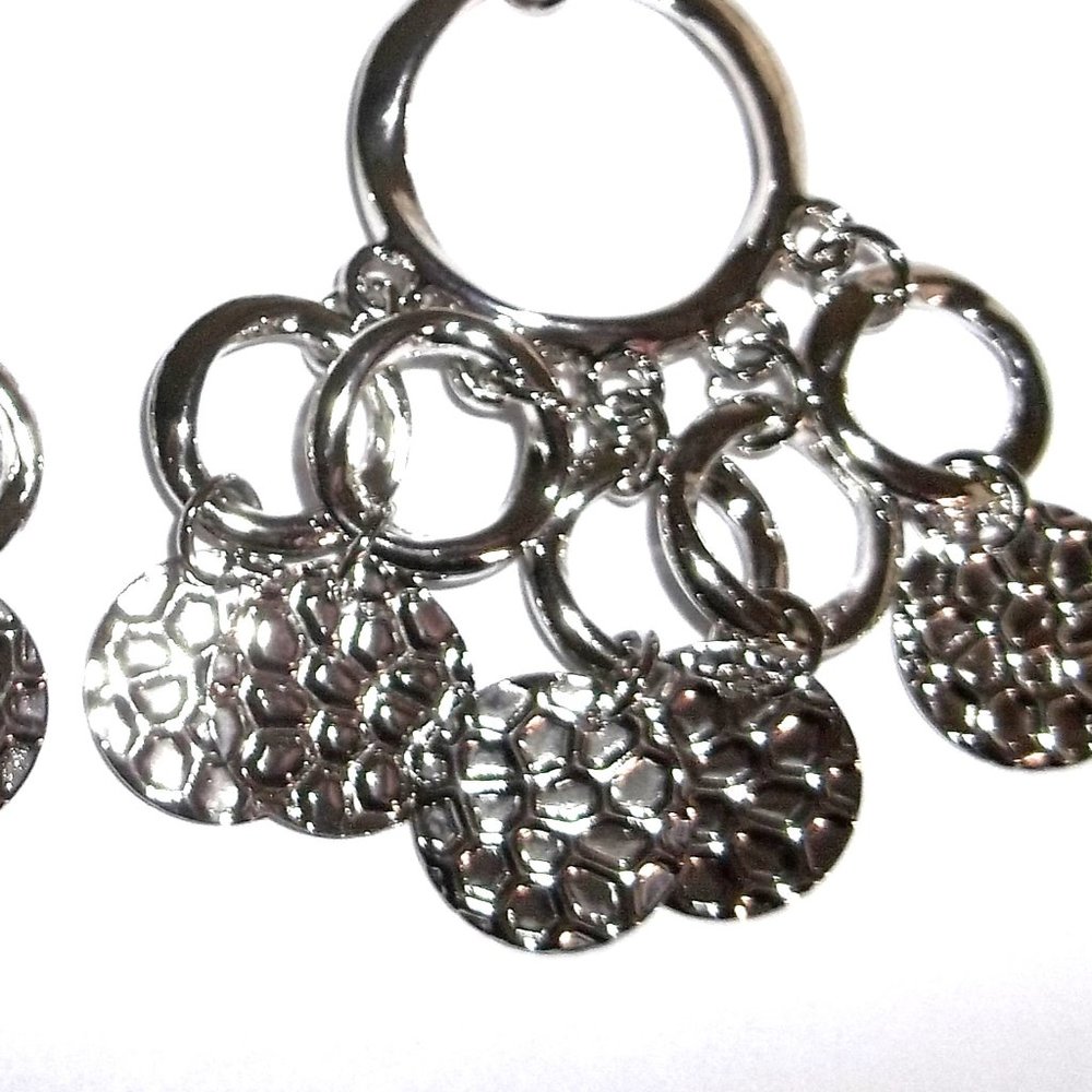 Silver Chandelier Earring Statement Dangle Drop H… - image 3